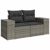 vidaXL 6-Piece Lounge Set with Cushions Poly Rattan Black