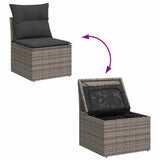 vidaXL 6-Piece Lounge Set with Cushions Poly Rattan Black