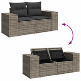 vidaXL 6-Piece Lounge Set with Cushions Poly Rattan Black
