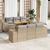 vidaXL 7-Piece Lounge Set with Cushions Poly Rattan Black