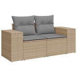 vidaXL 7-Piece Lounge Set with Cushions Poly Rattan Black