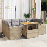 vidaXL 7-delige Loungeset met kussens poly rattan zwart