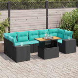vidaXL 8-delige Loungeset met kussens poly rattan grijs