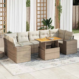 vidaXL 8-Piece Lounge Set with Cushions Poly Rattan Black