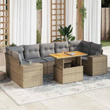 vidaXL 8-Piece Lounge Set with Cushions Poly Rattan Black