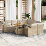 vidaXL 9-piece Poly Rattan Lounge Set with Cushions Black