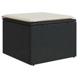 vidaXL 6-delige Loungeset met kussens poly rattan zwart