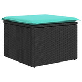 vidaXL 6-Piece Lounge Set with Cushions Poly Rattan Black
