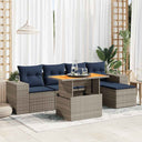 vidaXL 6-Piece Lounge Set with Cushions Poly Rattan Black