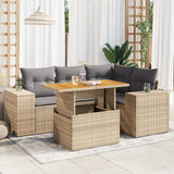 vidaXL 5-Piece Lounge Set with Cushions Poly Rattan Black