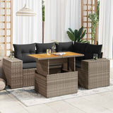 vidaXL 5-Piece Lounge Set with Cushions Poly Rattan Black