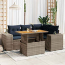vidaXL 5-piece Lounge Set with Cushions Poly Rattan Black