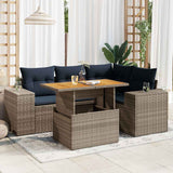 vidaXL 5-piece Lounge Set with Cushions Poly Rattan Black