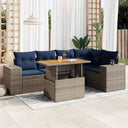 vidaXL 6-Piece Lounge Set with Cushions Poly Rattan Black