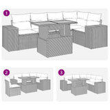 vidaXL 6-Piece Lounge Set with Cushions Poly Rattan Black