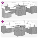 vidaXL 7-Piece Lounge Set with Cushions Poly Rattan Black