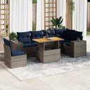 vidaXL 7-Piece Lounge Set with Cushions Poly Rattan Black