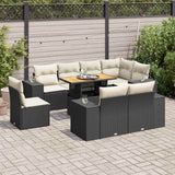 vidaXL 9-delige Loungeset met kussens poly rattan zwart