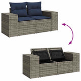 vidaXL 9-delige Loungeset met kussens poly rattan zwart
