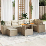 vidaXL 8-Piece Poly Rattan Lounge Set with Cushions Black