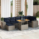 vidaXL 8-delige Loungeset met kussens poly rattan zwart