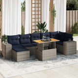 vidaXL 8-delige Loungeset met kussens poly rattan zwart