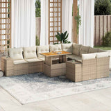 vidaXL 10-Piece Lounge Set with Cushions Poly Rattan Black