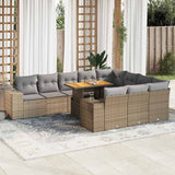 vidaXL 11-delige Loungeset met kussens poly rattan zwart