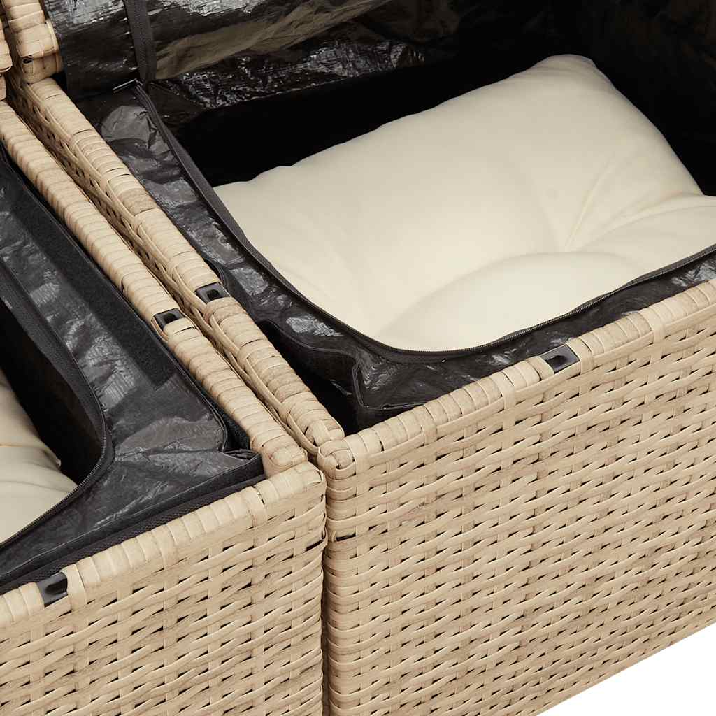 vidaXL 6-delige Loungeset met kussens poly rattan acacia zwart