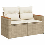 vidaXL 6-delige Loungeset met kussens poly rattan acacia zwart