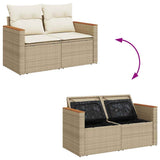 vidaXL 6-delige Loungeset met kussens poly rattan acacia zwart