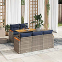 vidaXL Ensemble de salon 6 personnes avec des chaises en poly rotin confortables