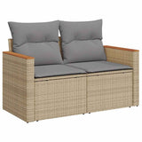 vidaXL 7-delige Loungeset met kussens poly rattan acacia zwart