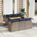 vidaXL Ensemble de salon 7 pièces avec des chaises en poly rotin confortables