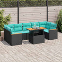 vidaXL 8-delige Loungeset met kussens poly rattan grijs