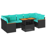 vidaXL 8-delige Loungeset met kussens poly rattan grijs