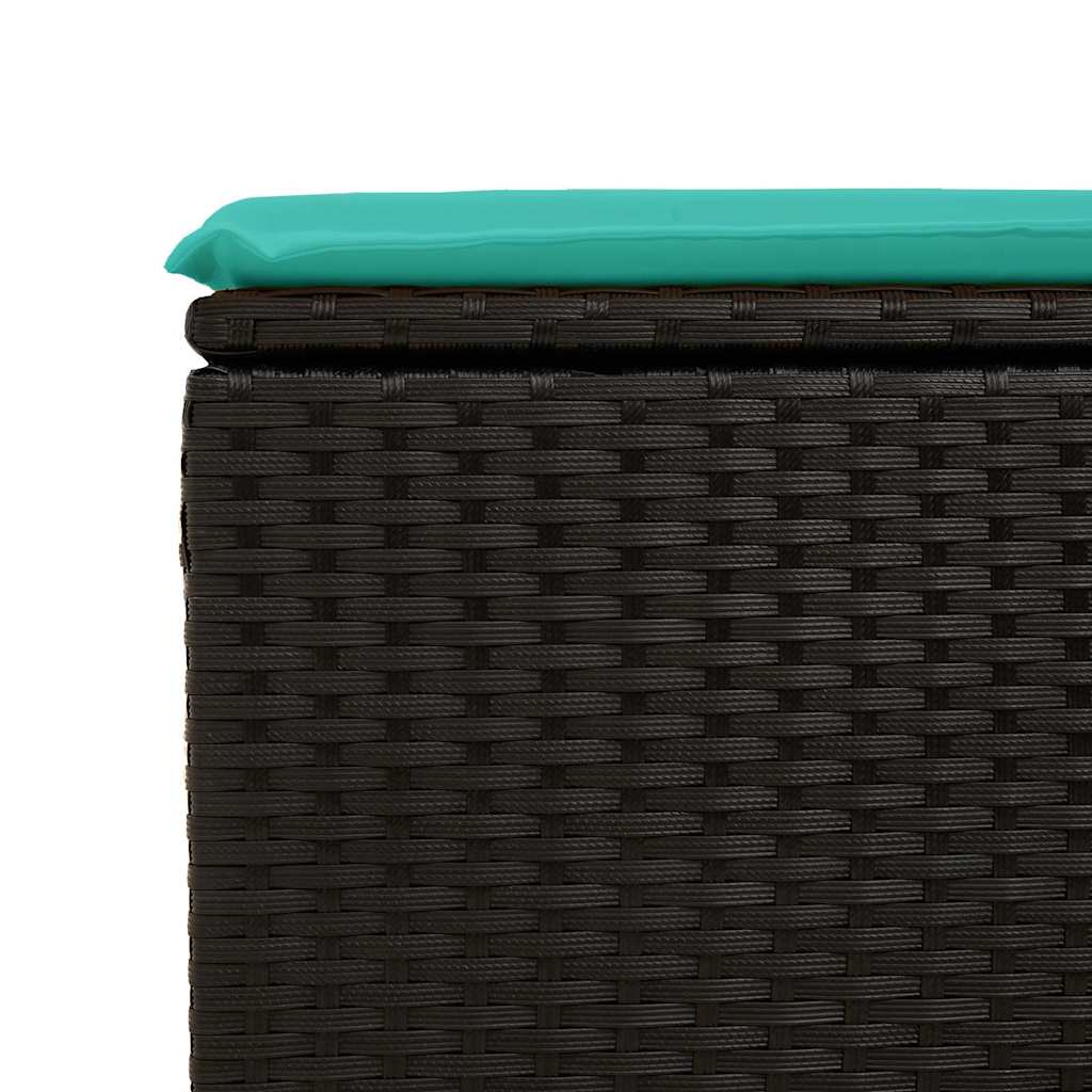 vidaXL 6-delige Loungeset met kussens poly rattan zwart
