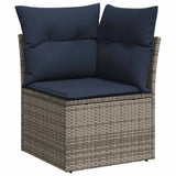 vidaXL 5-delige Loungeset met kussens poly rattan zwart