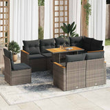 vidaXL 9-delige Loungeset met kussens poly rattan zwart
