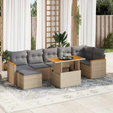 vidaXL 8-delige Loungeset met kussens poly rattan zwart