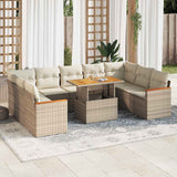 vidaXL 10-piece Lounge Set with Cushions Poly Rattan Black