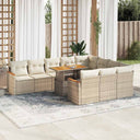 vidaXL 11-delige Loungeset met kussens poly rattan acacia zwart