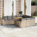 vidaXL 11-delige Loungeset met kussens poly rattan acacia zwart