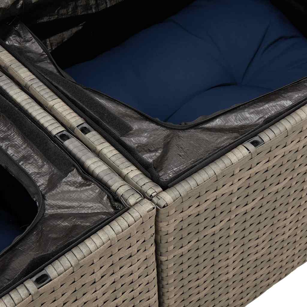 vidaXL 11-piece Lounge Set with Cushions Poly Rattan Black
