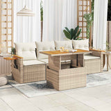 vidaXL 5-piece Lounge Set with Cushions Poly Rattan Black