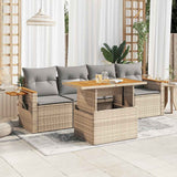 vidaXL 5-piece Lounge Set with Cushions Poly Rattan Black