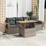 vidaXL 5-piece Lounge Set with Cushions Poly Rattan Black