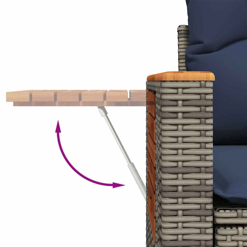 vidaXL 6-delige Loungeset met kussens poly rattan zwart