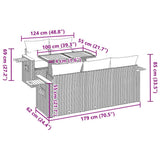 vidaXL 6-delige Loungeset met kussens poly rattan zwart