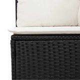 vidaXL 7-delige Loungeset met kussens poly rattan acacia zwart